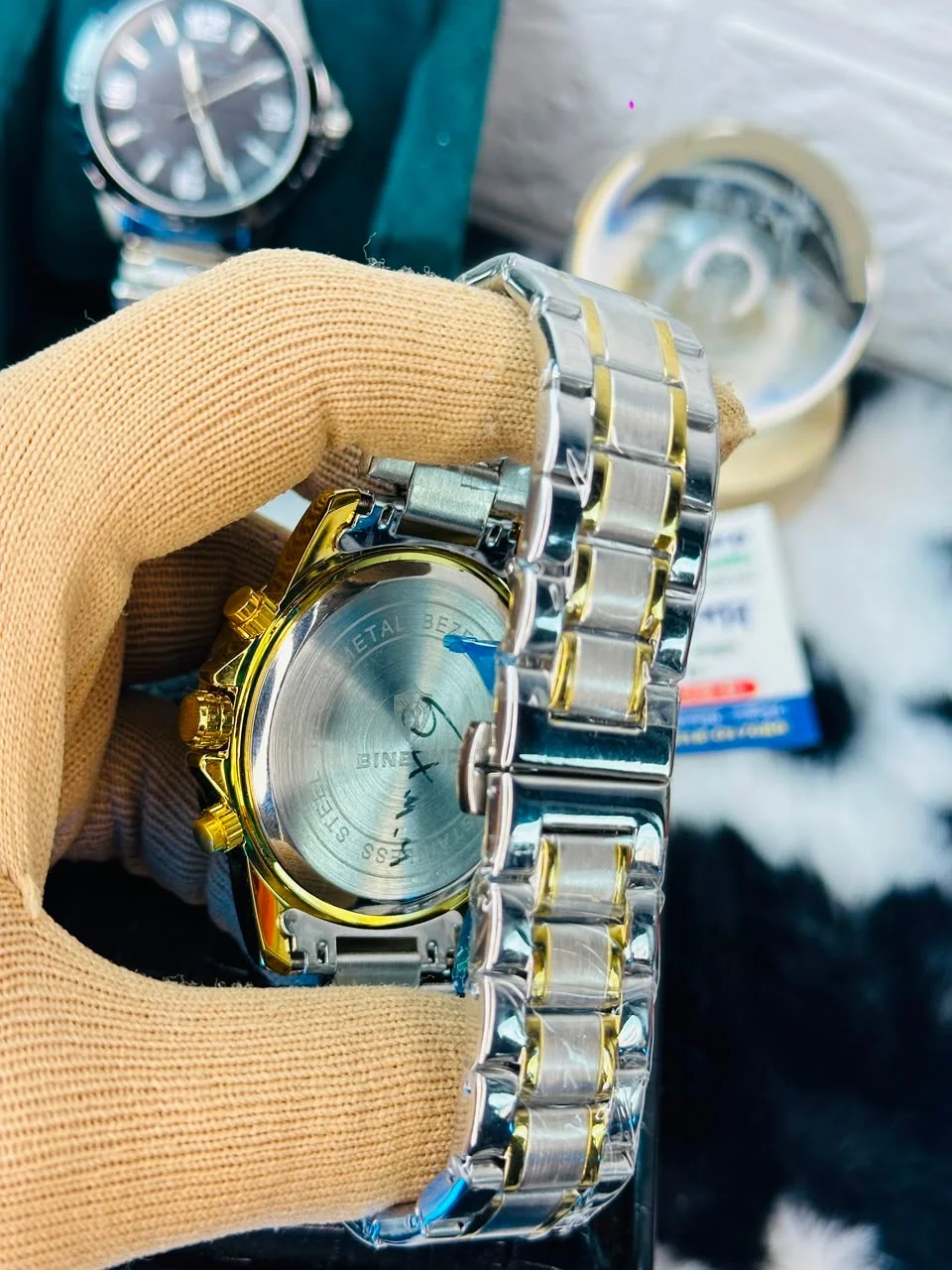 🌌 BINBOND B7741 Luxury Gold Black Starry Sky Edition Men's Watch 🌌